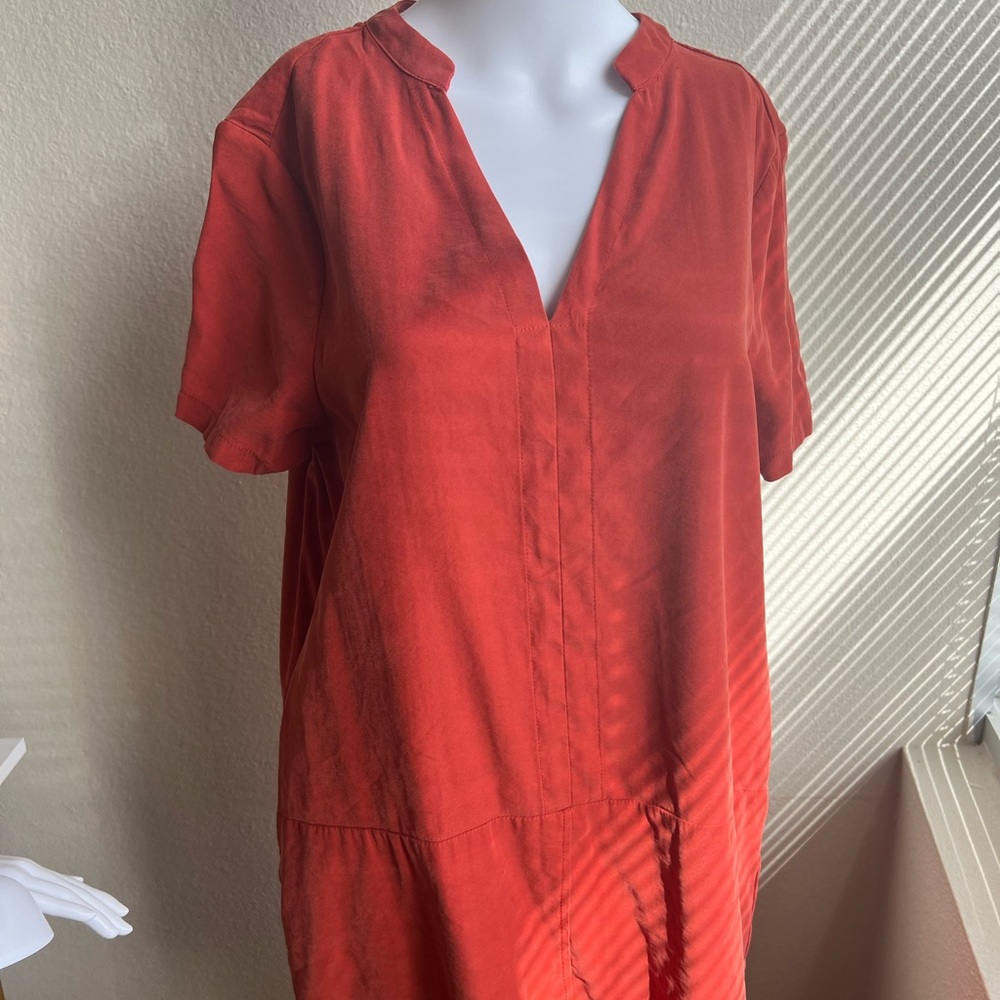 Lulu's Siesta Rust Orange Short Sleeve Shift Dress